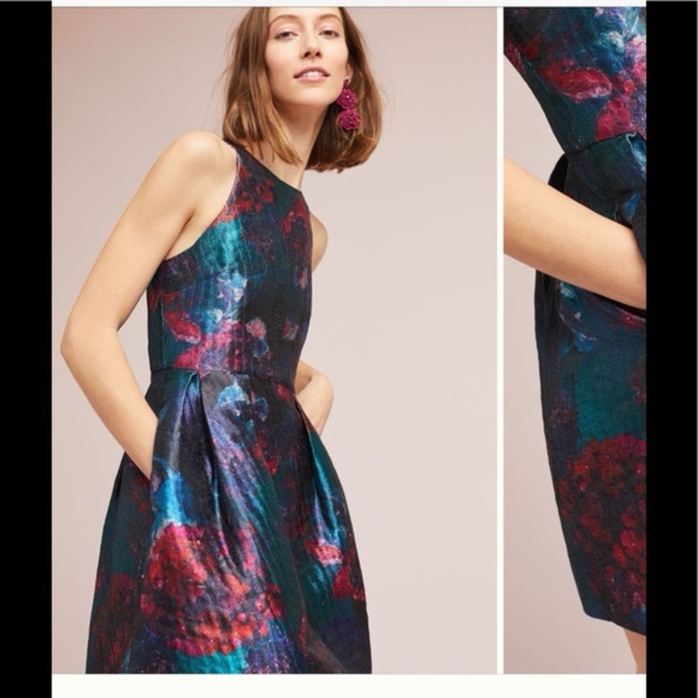 Anthropologie Hutch Multicolor Floral Midi Dress